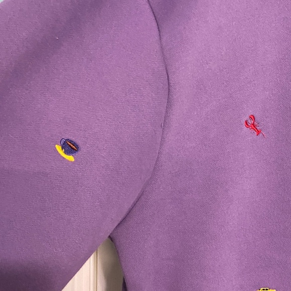 Purple Heavy Weight Crewneck Sweatshirt with Friends Charms Embroidered 2XL - Picture 3 of 16